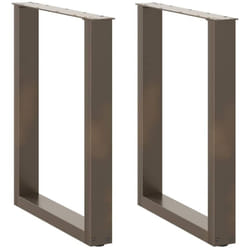 Pieds de table à manger en forme de U, 2 pièces, acier naturel, 60 x (72-73) cm vidaXL