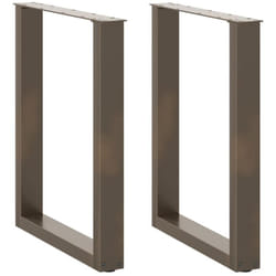 Vidaxl - Pieds de table à manger en forme de u, 2 pièces, acier naturel, 70 x (72-73) cm
