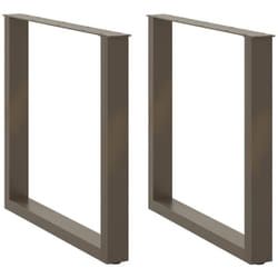 Pieds de table à manger en forme de u, 2 pièces, acier naturel, 90 x (72-73) cm Vidaxl