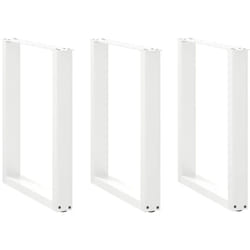 Pieds De Table À Manger En U, 3 Pièces, Blanc, 70 X (72-73) Cm, Acier Vidaxl