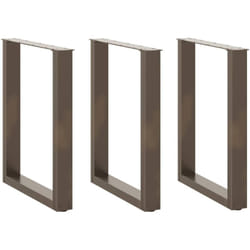 Pieds de table à manger en u 3 pièces Acier naturel 70 x (72-73) cm Acier Vidaxl
