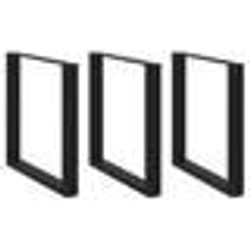 vidaXL Pieds de table à manger en U 3 pièces noir 80 x (72-73) cm acier 4013204