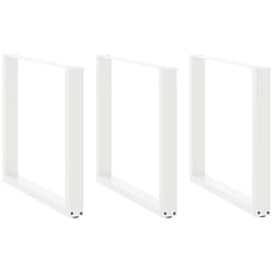 Pieds de table à manger en u 3 pièces Blanc 80 x (72-73) cm Acier Vidaxl