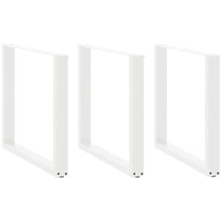 Pieds de table à manger en U 3 pièces Blanc 90 x (72-73) cm Acier vidaXL