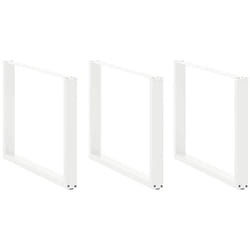 Pieds de table à manger en u 3 pièces Blanc 100 x (72-73) cm Acier Vidaxl