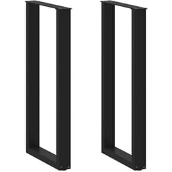 Pieds de table de bar en U, 2 pièces, noir, 50 x (100-101) cm, acier vidaXL