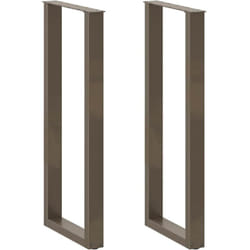Pieds de table de bar en forme de U, 2 pièces, acier naturel, 50 x (110-111) cm vidaXL