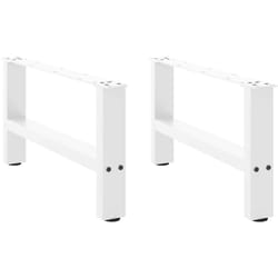 Pieds de table basse Blanc 2 pièces 60 x (30-31) cm Acier Vidaxl