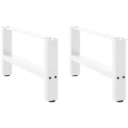 Pieds de table basse Blanc 2 pièces 70 x (30-31) cm Acier Vidaxl