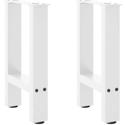 Vidaxl - Pieds de table basse Blanc 2 pièces 28 x (42-43) cm Acier