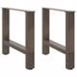 vidaXL Pieds de table basse en acier naturel 2 pièces 60 x (42-43) cm Acier