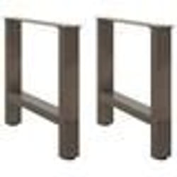 vidaXL Pieds de table basse en acier naturel 2 pièces 60 x (42-43) cm Acier