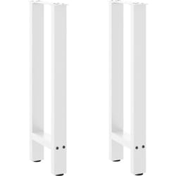 Vidaxl - Pieds de table console Blanc 2 pièces 38 x (72-73) cm Acier
