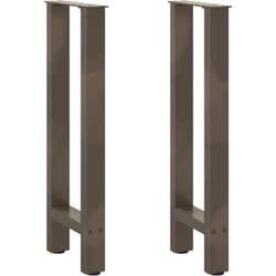 Pieds de table console en acier naturel, 2 pièces, 38 x (72-73) cm vidaXL