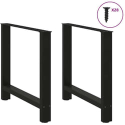 vidaXL Pieds de table à manger Noir 2 pièces 70 x (72-73) cm Acier