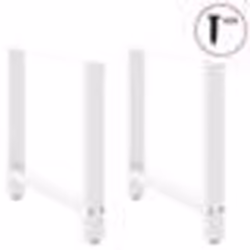 vidaXL Pieds de table à manger Blanc 2 pièces 70 x (72-73) cm Acier