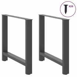 vidaXL Pieds de table à manger Anthracite 2 pièces 70 x (72-73) cm Acier