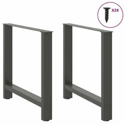 vidaXL Pieds de table à manger Anthracite 2 pièces 70 x (72-73) cm Acier