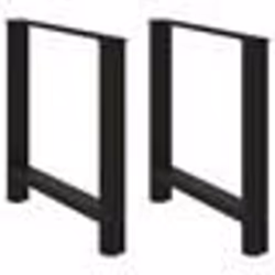 vidaXL Pieds de table à manger Noir 2 pièces 80 x (72-73) cm Acier