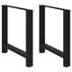 vidaXL Pieds de table à manger Noir 2 pièces 80 x (72-73) cm Acier