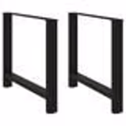vidaXL Pieds de table à manger Noir 2 pièces 90 x (72-73) cm Acier