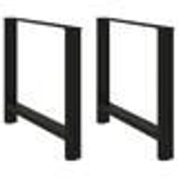 vidaXL Pieds de table à manger Noir 2 pièces 90 x (72-73) cm Acier