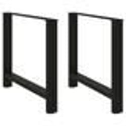 vidaXL Pieds de table à manger Noir 2 pièces 100x(72-73) cm Acier