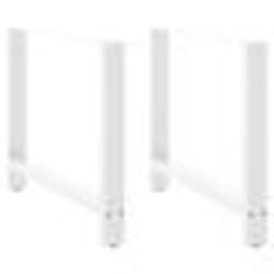 vidaXL Pieds de table à manger Blanc 2 pièces 100 x (72-73) cm Acier