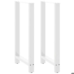Pieds De Table De Bar Blanc 2 Pièces 60 X (110-111) Cm Acier Vidaxl