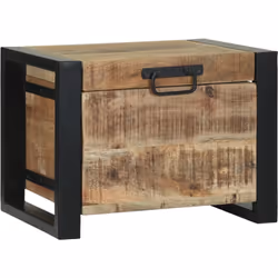 Ce coffre de rangement rustique en bois de manguier massif est à la fois pratique et beau. Parfait pour garder les choses bie ...