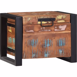 Ce coffre de rangement vidaXL mixe praticité et charme rustique. Fabriqué en bois massif de récup', il est non seulement util ...