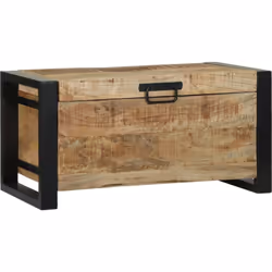 Ce coffre de rangement est un super mélange de pratique et de style. Il est en bois de manguier massif avec un cadre en métal ...