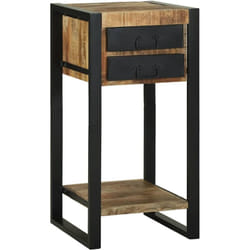 Vidaxl - Table D'Appoint Avec Tiroir Marron Bois De Manguier Brut Massif