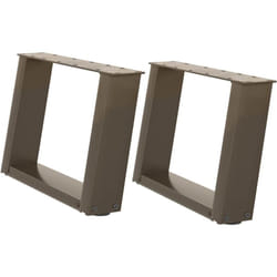 Pieds de table basse en u, 2 pièces, acier naturel, 50 x (30-31) cm Vidaxl