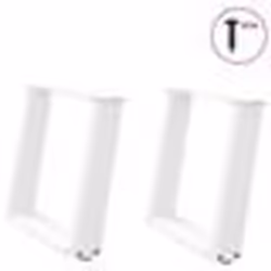 vidaXL Pieds de table basse en U, 2 pièces, blanc, 50 x (42-43) cm, acier