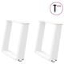 vidaXL Pieds de table basse en U, 2 pièces, blanc, 50 x (42-43) cm, acier