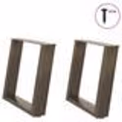 vidaXL Pieds de table basse en U, 2 pièces, acier naturel, 50 x (42-43) cm