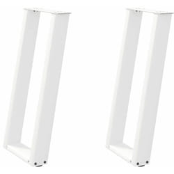 Vidaxl - Pieds de table console en u, 2 pièces, blanc, 28 x (72-73) cm, acier