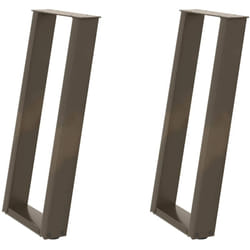 Vidaxl - Pieds de table console en u, 2 pièces, acier naturel, 28 x (72-73) cm