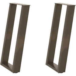 Vidaxl - Pieds de table console en u, 2 pièces, acier naturel, 38 x (72-73) cm