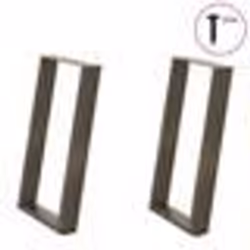 vidaXL Pieds de table à manger en U 2 pièces Acier naturel 50 x (72-73) cm Acier