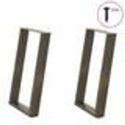 vidaXL Pieds de table à manger en U 2 pièces Acier naturel 50 x (72-73) cm Acier