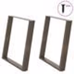 vidaXL Pieds de table à manger en forme de U, 2 pièces, acier naturel, 70 x (72-73) cm