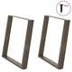 vidaXL Pieds de table à manger en forme de U, 2 pièces, acier naturel, 70 x (72-73) cm