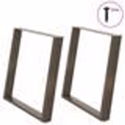 vidaXL Pieds de table à manger en forme de U, 2 pièces, acier naturel, 90 x (72-73) cm