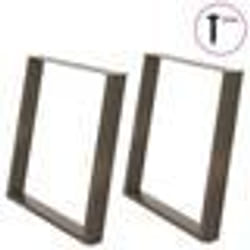 vidaXL Pieds de table à manger en forme de U, 2 pièces, acier naturel, 90 x (72-73) cm