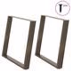 vidaXL Pieds de table à manger en forme de U, 2 pièces, acier naturel, 100 x (72-73) cm