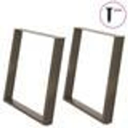 vidaXL Pieds de table à manger en forme de U, 2 pièces, acier naturel, 100 x (72-73) cm