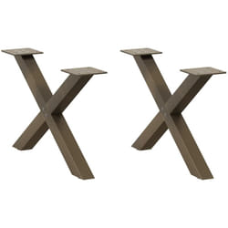 Vidaxl - Pieds de table basse en forme de x, 2 pièces, acier naturel, 50 x (30-31) cm