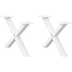 Pieds de table basse en forme de X, 2 pièces, blanc, 60 x (30-31) cm, acier vidaXL